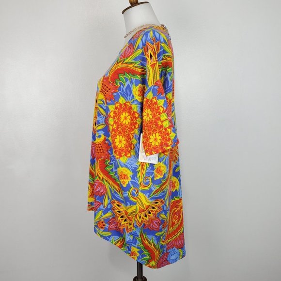 LuLaRoe Bright Colorful Bold Floral Paisley Irma Top NEW NWT Size XXS - Picture 4 of 9